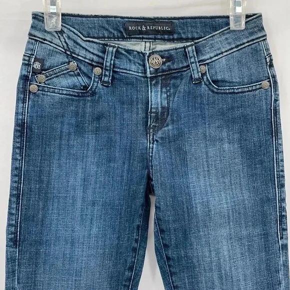 Rock & Republic Women’s Bootcut Jeans Sz 0M Blue Denim Kasandra - Picture 2 of 12